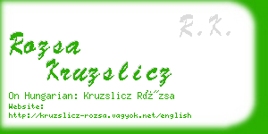 rozsa kruzslicz business card